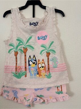 Girls Pink Tank Set by Bluey